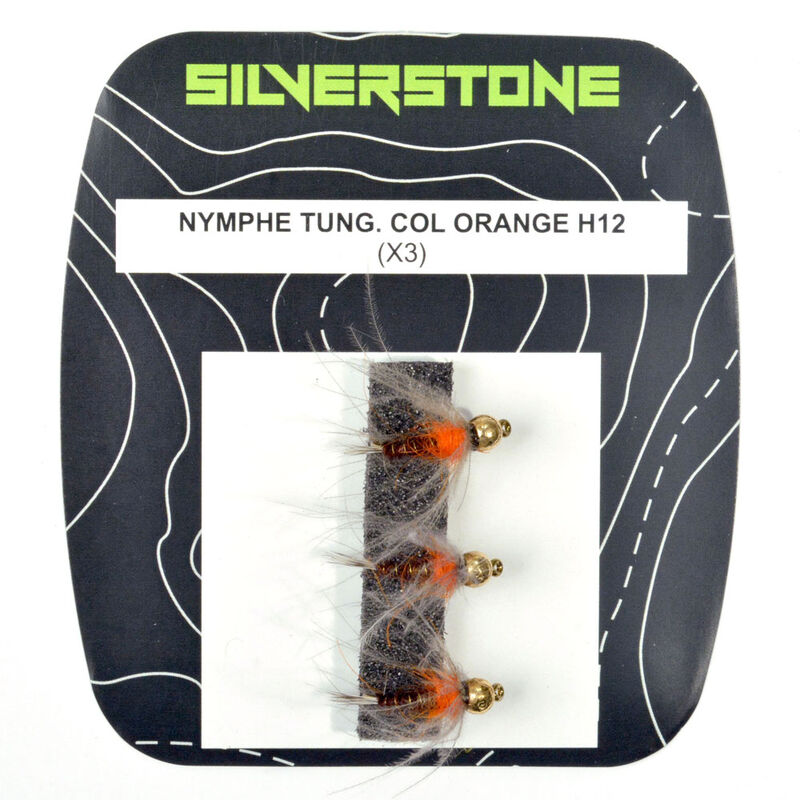 Mouche silverstone nymphe tungst&egrave;ne col orange h12 (x3) - Nymphes | Pacific P&ecirc;che