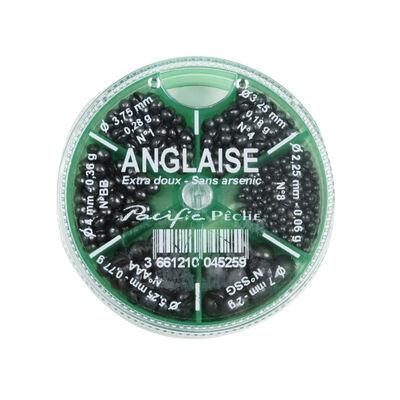 Boite de plombs fendus coup lemer 6 cases super doux anglaise - Ronds | Pacific P&ecirc;che