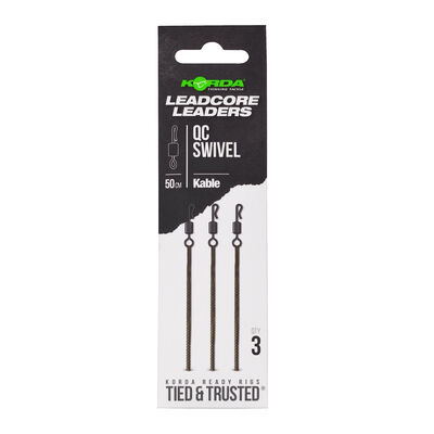 Leadcore Korda Kable Leadcore Leader QC Swivel  50cm - Leadcore | Pacific P&ecirc;che