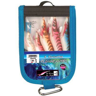 Turlutte mer flashmer kit 5 turluttes plongeantes - Turluttes | Pacific P&ecirc;che