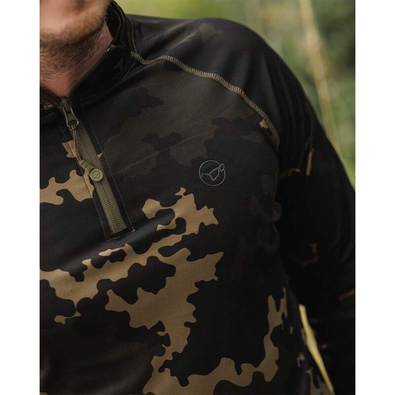 Maillot Korda a manche longue Kool UPF Zip Jersey Dark Camo - T-shirts manches longues | Pacific P&ecirc;che