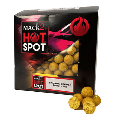 Bouillettes carpe mack2 Scopex Banane boilies 1kg - Denses | Pacific P&ecirc;che