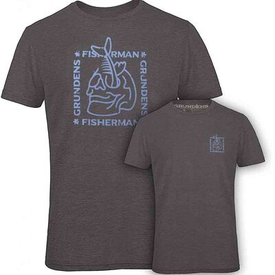 T-shirt Grundens Socket SS Heather Charcoal - T-shirts manches courtes | Pacific P&ecirc;che