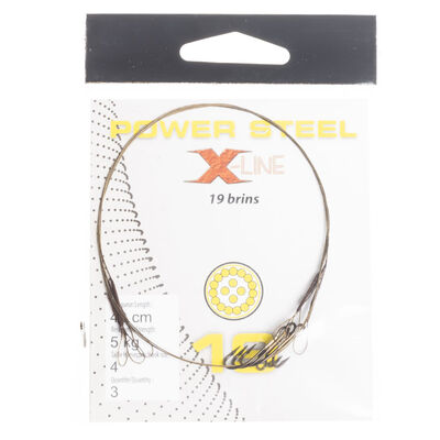 Bas de ligne acier carnassier x-line power steel 19 brins 40cm + ham. ryder (x3) - Carnassier au pos&eacute; | Pacific P&ecirc;che