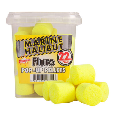 Pellet Dynamite Baits Fluro Pop Up Yellow Marine Halibut 22mm - Pellets | Pacific P&ecirc;che