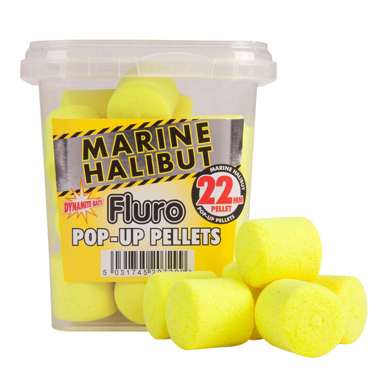 Pellet Dynamite Baits Fluro Pop Up Yellow Marine Halibut 22mm - Pellets | Pacific P&ecirc;che