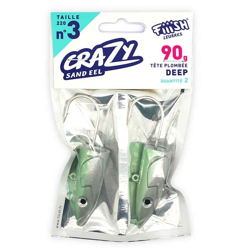Tete plombee fiiish crazy sand eel 220 deep 90g (x2) - T&ecirc;tes Plomb&eacute;es | Pacific P&ecirc;che