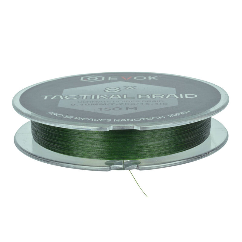 Tresse Evok Tactikal Braid 8x Green 150m - Tresses | Pacific P&ecirc;che