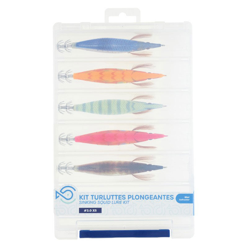 Kit SRT Turluttes Plongeantes 3.0 x5 - Turluttes | Pacific P&ecirc;che