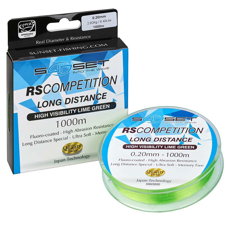 Monofilament Sunset Rs Competition Long Distance Hi-Visibility Lime Green 1000m - Nylons | Pacific P&ecirc;che