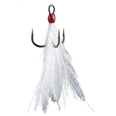 Hame&ccedil;ons triples &agrave; Plumes BKK Spear 21SS White (x3) - Emerillons et Agrafes | Pacific P&ecirc;che