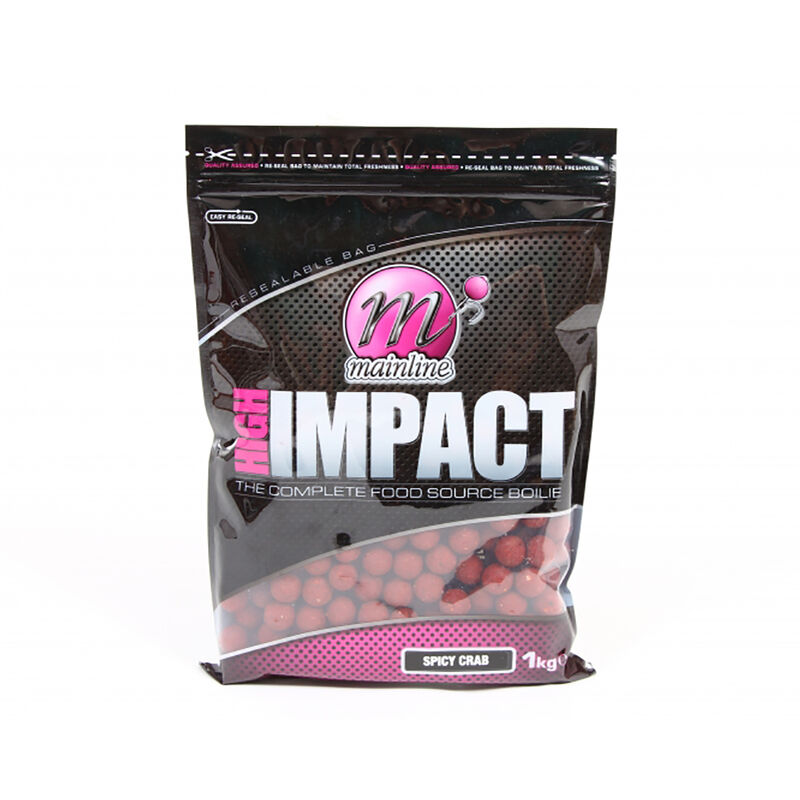 Bouillettes carpe mainline high impact boilie spiced crab 1kg - Denses | Pacific P&ecirc;che