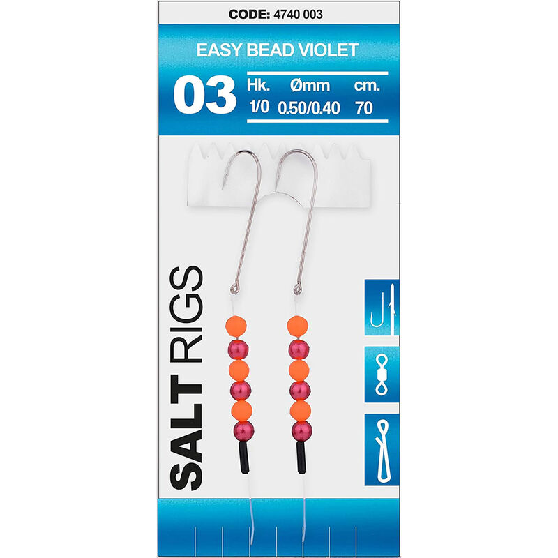 Bas de Ligne SPRO Salt Rig Easy Bead Violet 1/0 - Bas de Lignes / Lignes Mont&eacute;es | Pacific P&ecirc;che