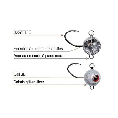 Tete Plomb&eacute;es Cat Spirit Fire Ball Rotatif - Simples | Pacific P&ecirc;che