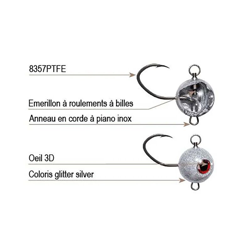 Tete Plomb&eacute;es Cat Spirit Fire Ball Rotatif - Simples | Pacific P&ecirc;che