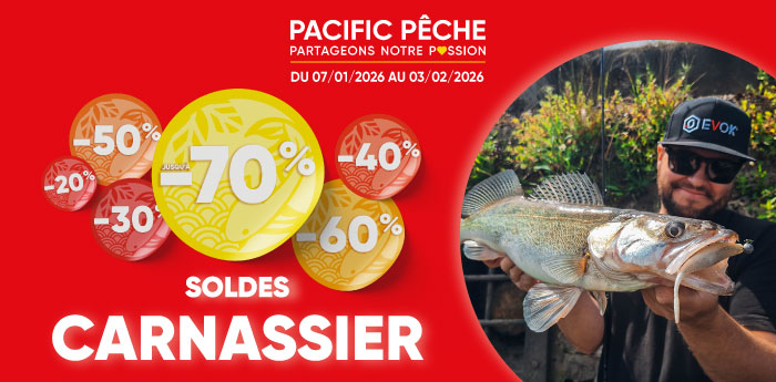Soldes p&ecirc;che carnassier jusqu'&agrave; -70%
