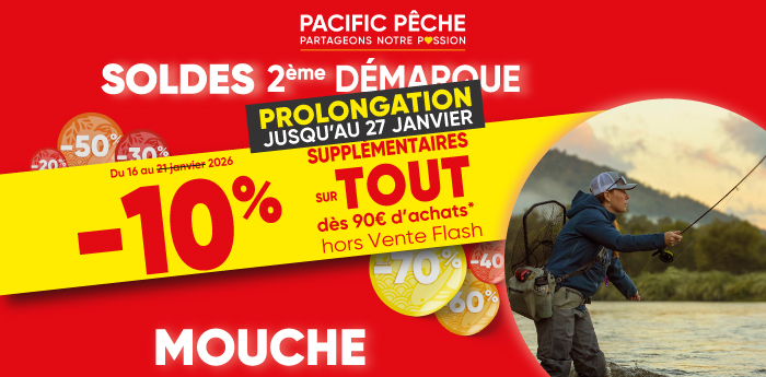 Soldes p&ecirc;che &agrave; la mouche jusqu'&agrave; -50%