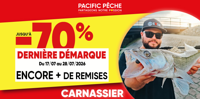 Soldes p&ecirc;che carnassier jusqu'&agrave; -70%