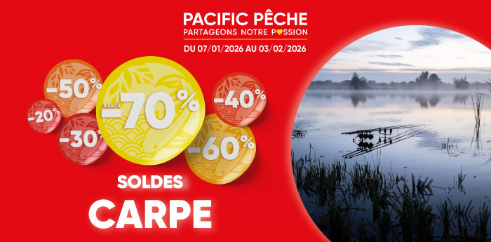 Soldes p&ecirc;che carpe jusqu'&agrave; -70%