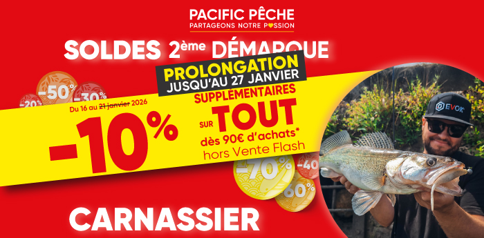 Soldes p&ecirc;che carnassier jusqu'&agrave; -70%