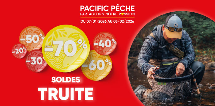 Soldes p&ecirc;che truite jusqu'&agrave; -50%