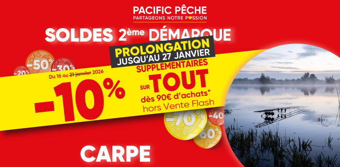 Soldes p&ecirc;che carpe jusqu'&agrave; -70%