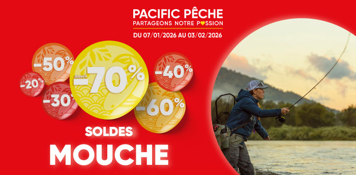 Soldes p&ecirc;che &agrave; la mouche jusqu'&agrave; -50%