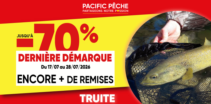 Soldes p&ecirc;che truite jusqu'&agrave; -50%