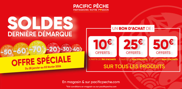 Soldes promos p&ecirc;che 