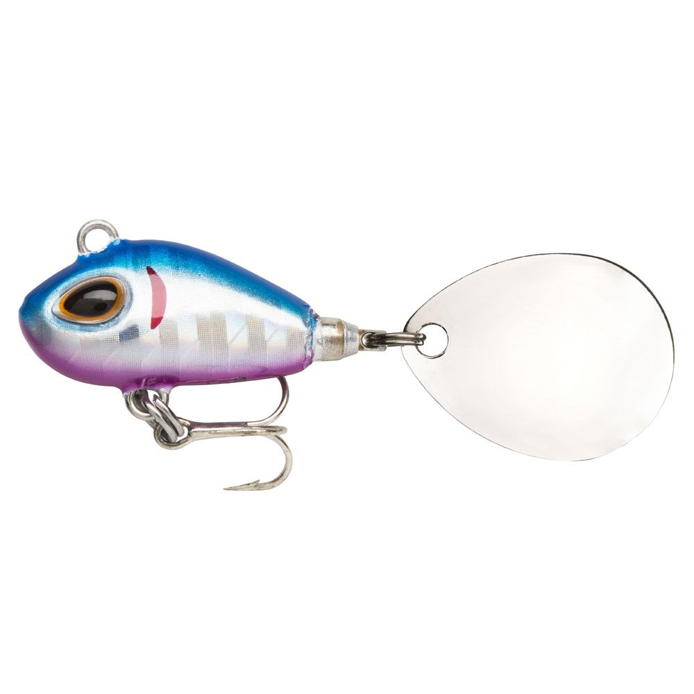 2 Leures Vintage Storm Fatso AF2 + Fin Aileron – Crankbait Ombre Bleu Argent